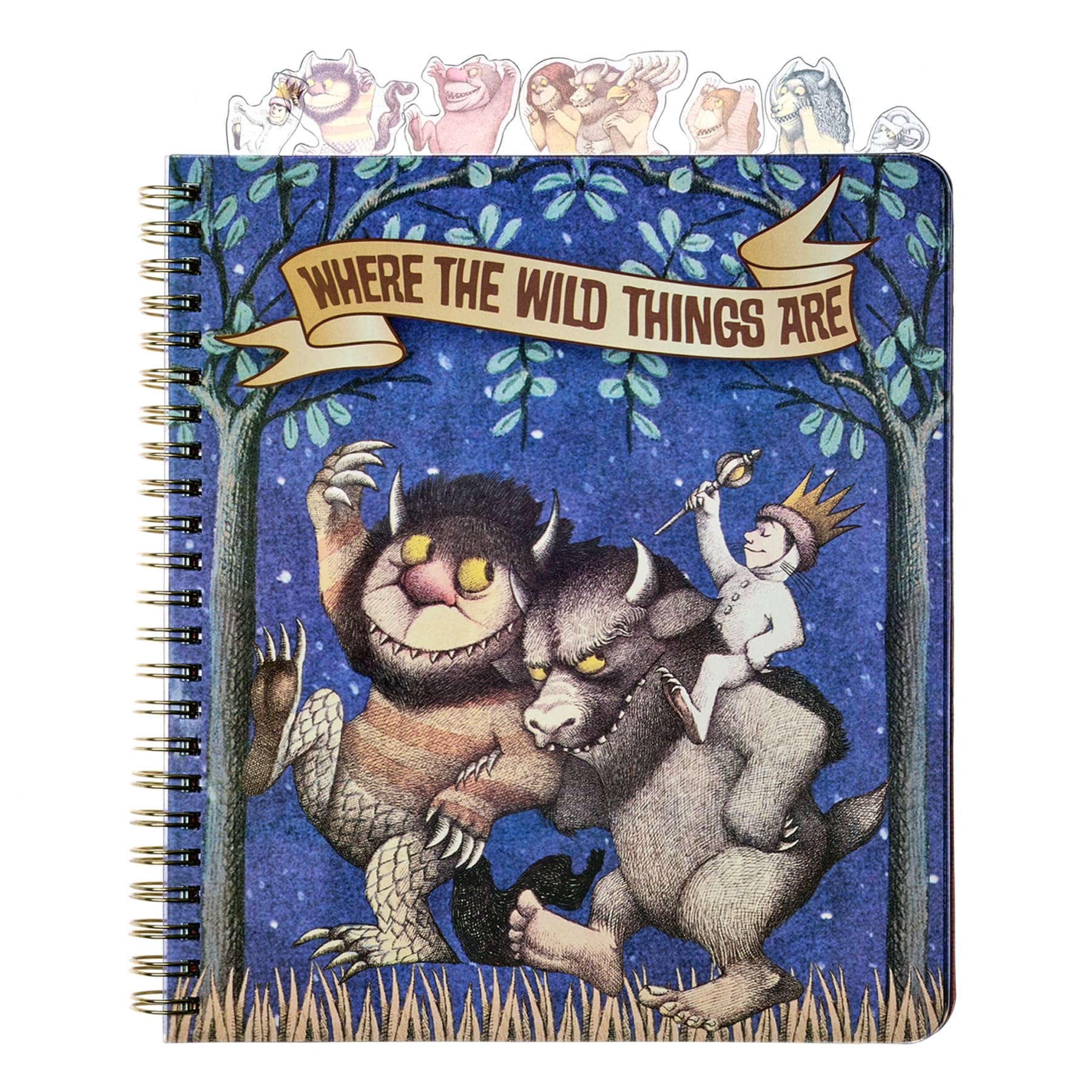 CON*QUEST Conquest Journals Where the Wild Things Are Tabbed Journal, 6 Unique Dividers, Character-Shaped Tabs, Durable Plastic Cover, 144 Ruled Pages, Premium 100gsm Cream Paper, Officially Licensed
