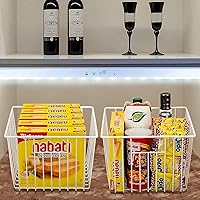 Vista 9 de iPEGTOP Paquete de 2 estantes grandes (15.7 x 9.4 pulgadas) para armario de congelador y cestas profundas para congelador para refrigerador.