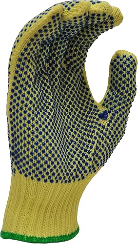 Miniatura 5 de G & F Products Guantes de trabajo resistentes a cortes de Kevlar amarillo, 1670L, guantes de protección para asegurar las manos de rasguños, cortes