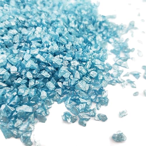 Miniatura 6 de HappyFiller Decoración de terrario de jardín de hadas de vidrio triturado azul cielo de 0.15 a 0.27 pulgadas, arena de gránulos de 1.3 libras,