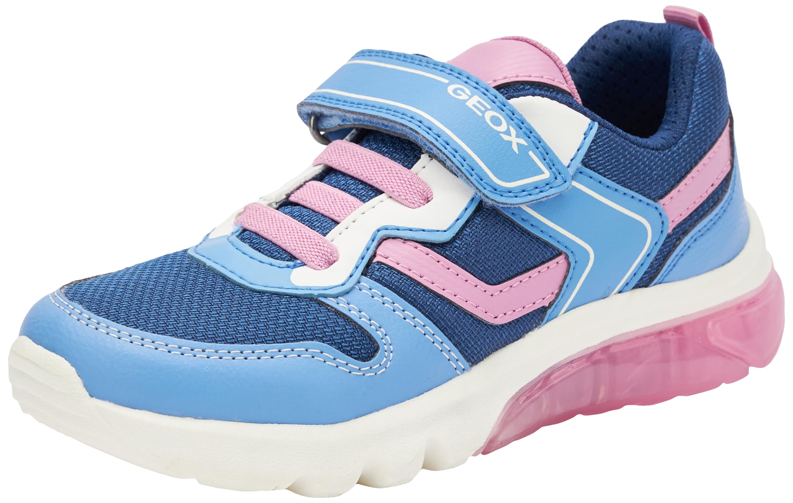 Geox J Ciberdron Girl, Zapatillas, Navy Pink, 31 EU