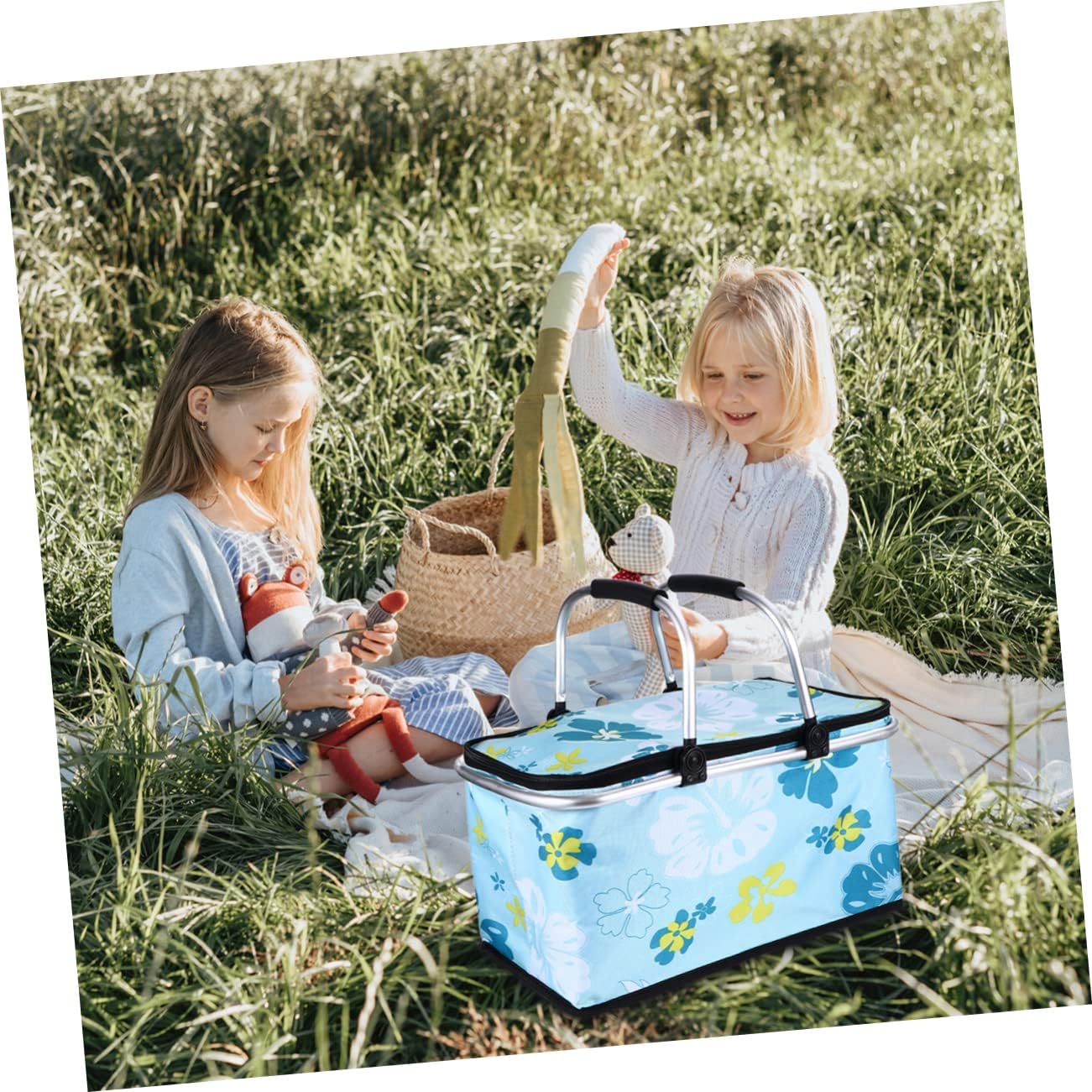 Alipis 1Pc Portable Picnic Basket Insulated Lunch Bag for Outdoor Activities Floral Design Capacity for Food and Beverages for Camping Concerts and Picnics