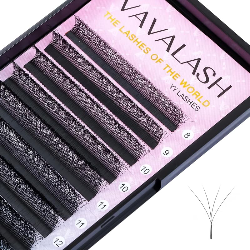 Extensões de Cílios VAVALASH em Leque Pré-Montado W 4D, 0.07 M, Curvatura M, 8–15 mm