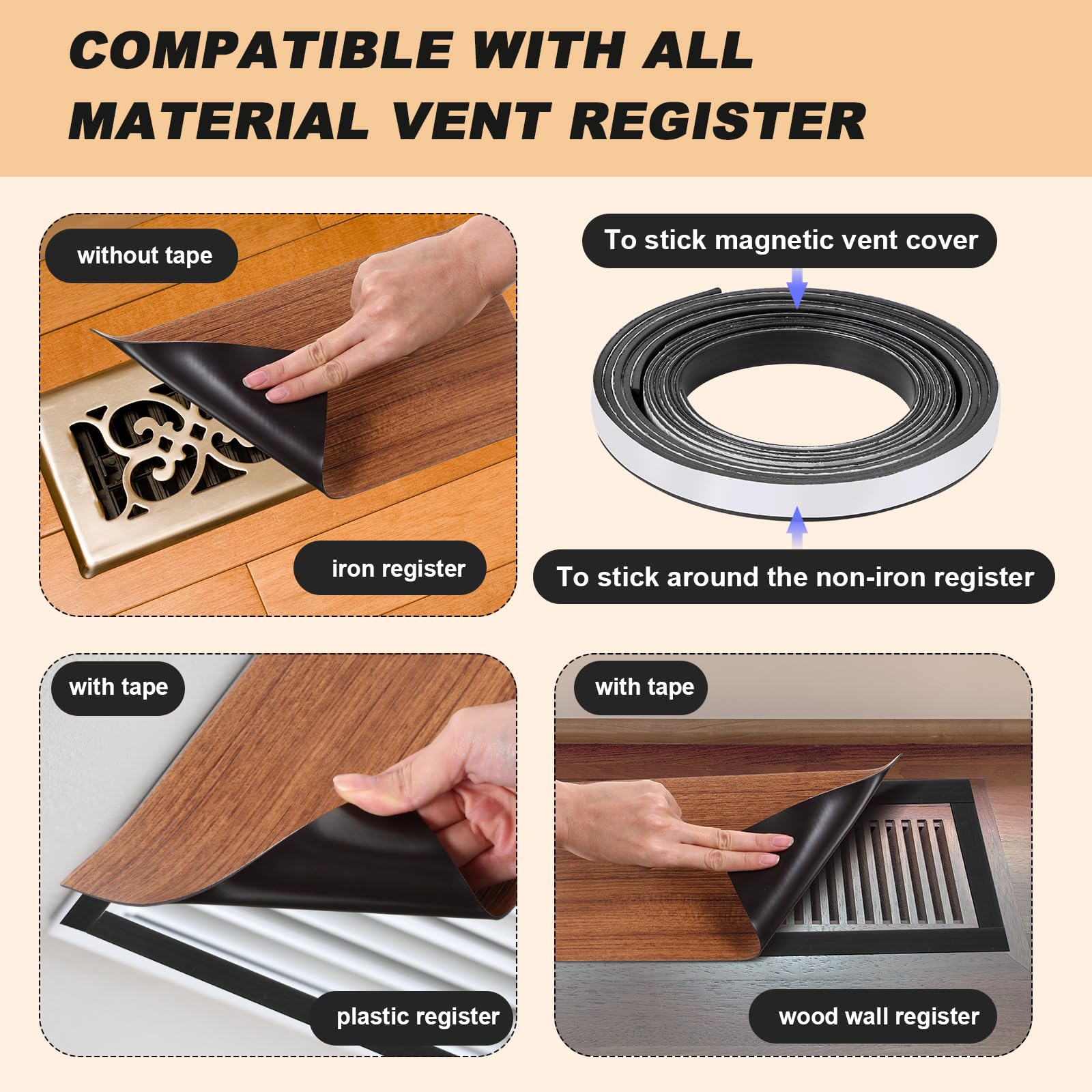 3er Set Magnetische Lüftungsgitter – Praktische Abdeckungen Für Boden & Wand