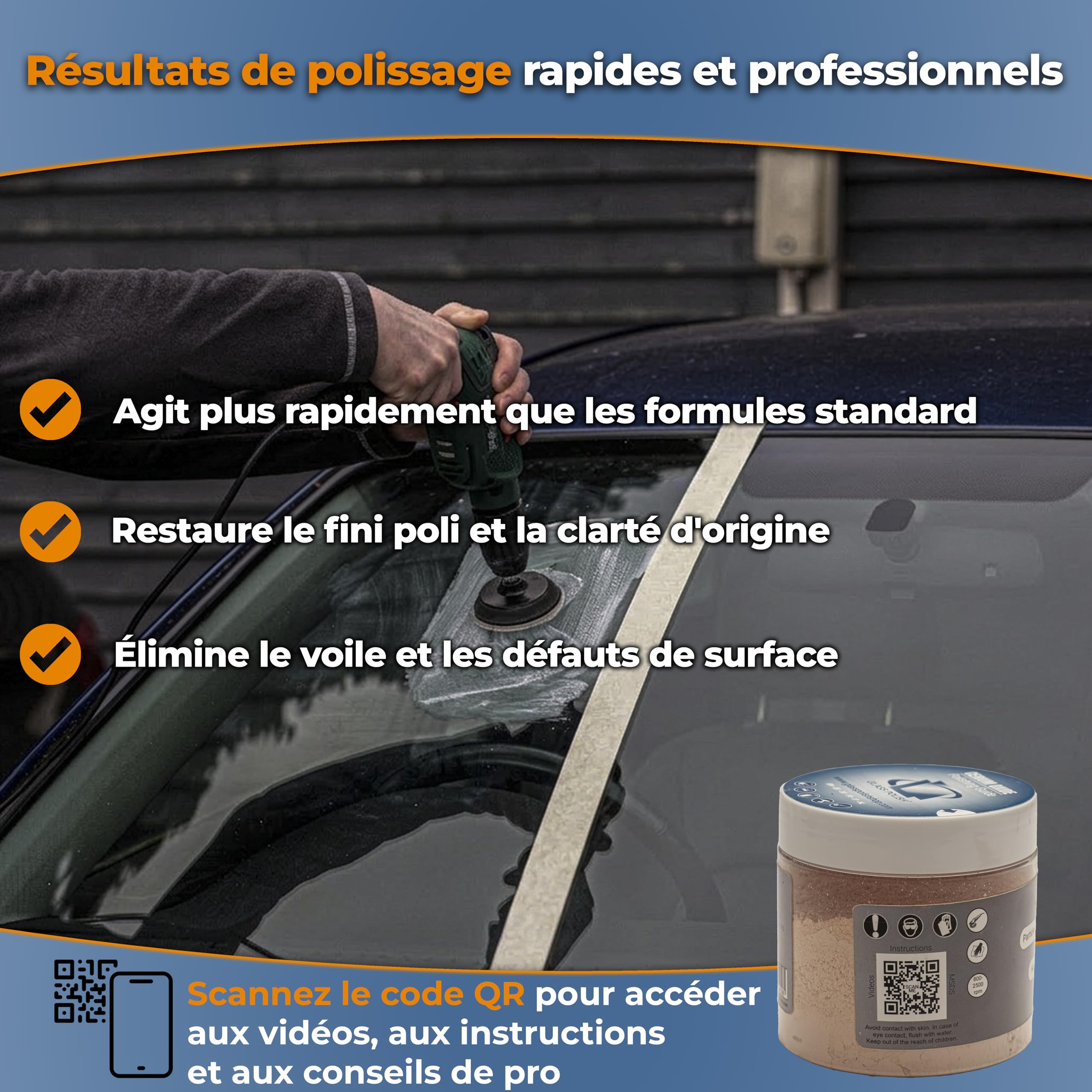 GLASS POLISH 250 g Cerium Oxide 85% Pur 3,5 Microns Composé de Polissage de Verre
