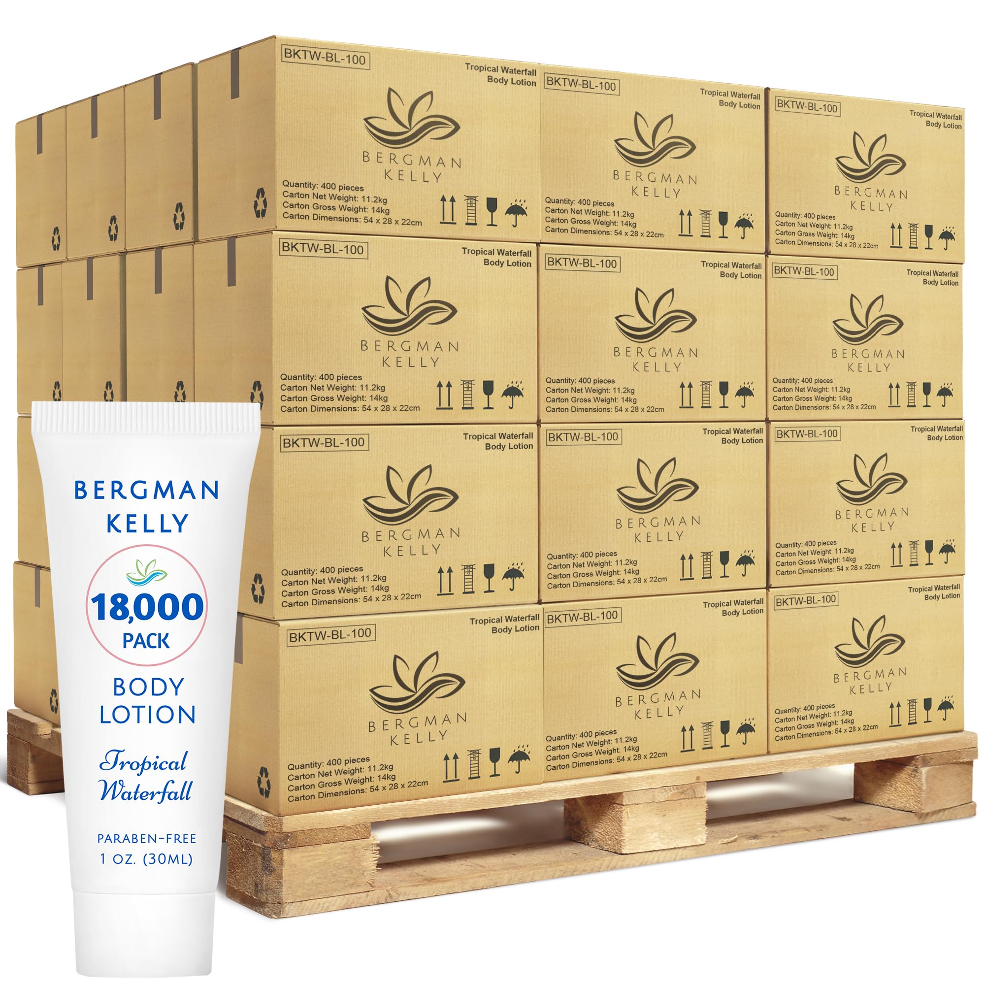 BERGMAN KELLY - Travel Size Lotion - 1 fl oz 18000 PK Tropical Waterfall - Delight Your Guests