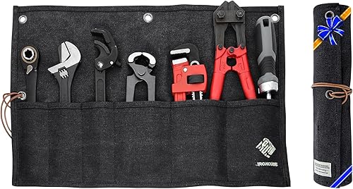 Bolsa de herramientas, bolsa de almacenamiento enrollable para herramientas manuales y llaves