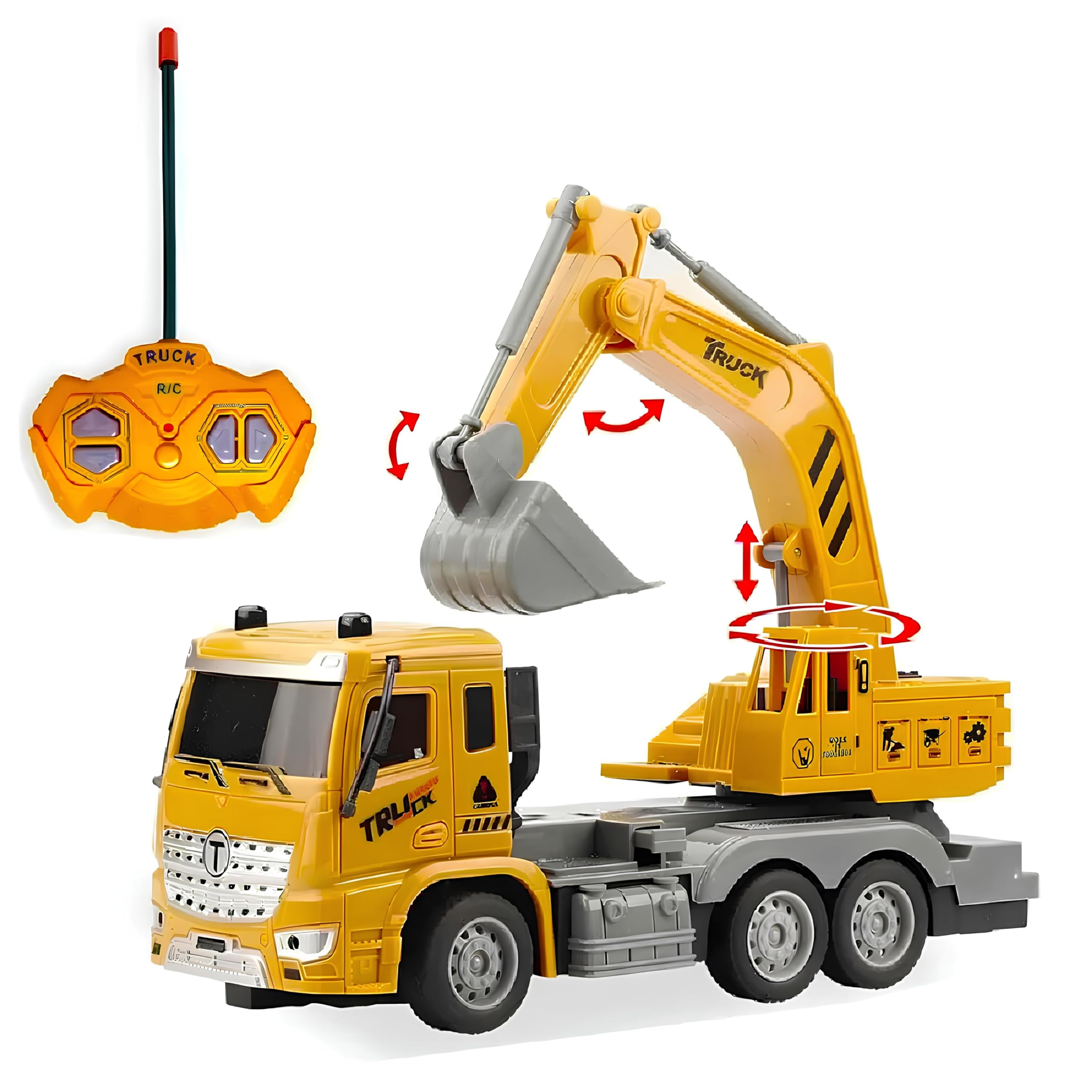 Camion Telecomandato Giocattolo con Luci Cantiere Betoniera Camion Ribaltabile Gru Ruspa Scala 1:16 Mezzi Lavoro Radiocomando Veicolo Costruzione RC Bambini Autoribaltabile Auto Carro,SOGGETTO CASUALE