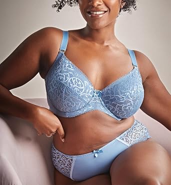 Sculptresse by Panache Women's Estel Plunge Underwire Bra, 9686, Dusk Blue, 34H