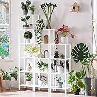 Vista 8 de 4 Tier Tall Wooden Bookshelf with Storage - Small White Bookcase for Small Spaces, Shelf for Living Room, Office, Bedroom, Kitchen - Industrial