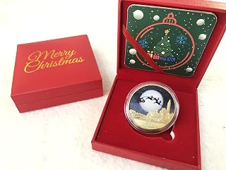 クリスマスコイン コレクター向けギフトコイン 保護ケースとボックス付き (カラフル)