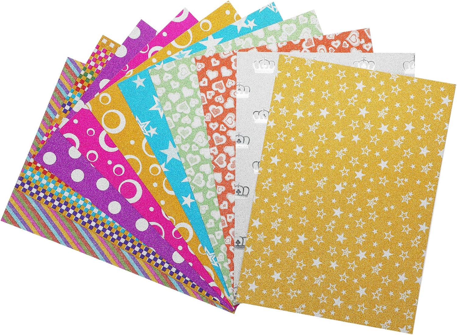 Glitter Cardstock Paper Assorted Colors for Craft Project (glitter patterned)