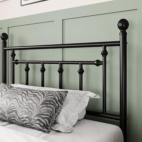 Miniatura 4 de Allewie Marco de Cama de Plataforma de Metal Tamaño Twin de 14 Pulgadas con Cabecero y Piecero Vintage VictorianoBase de ColchónAlmacenamiento