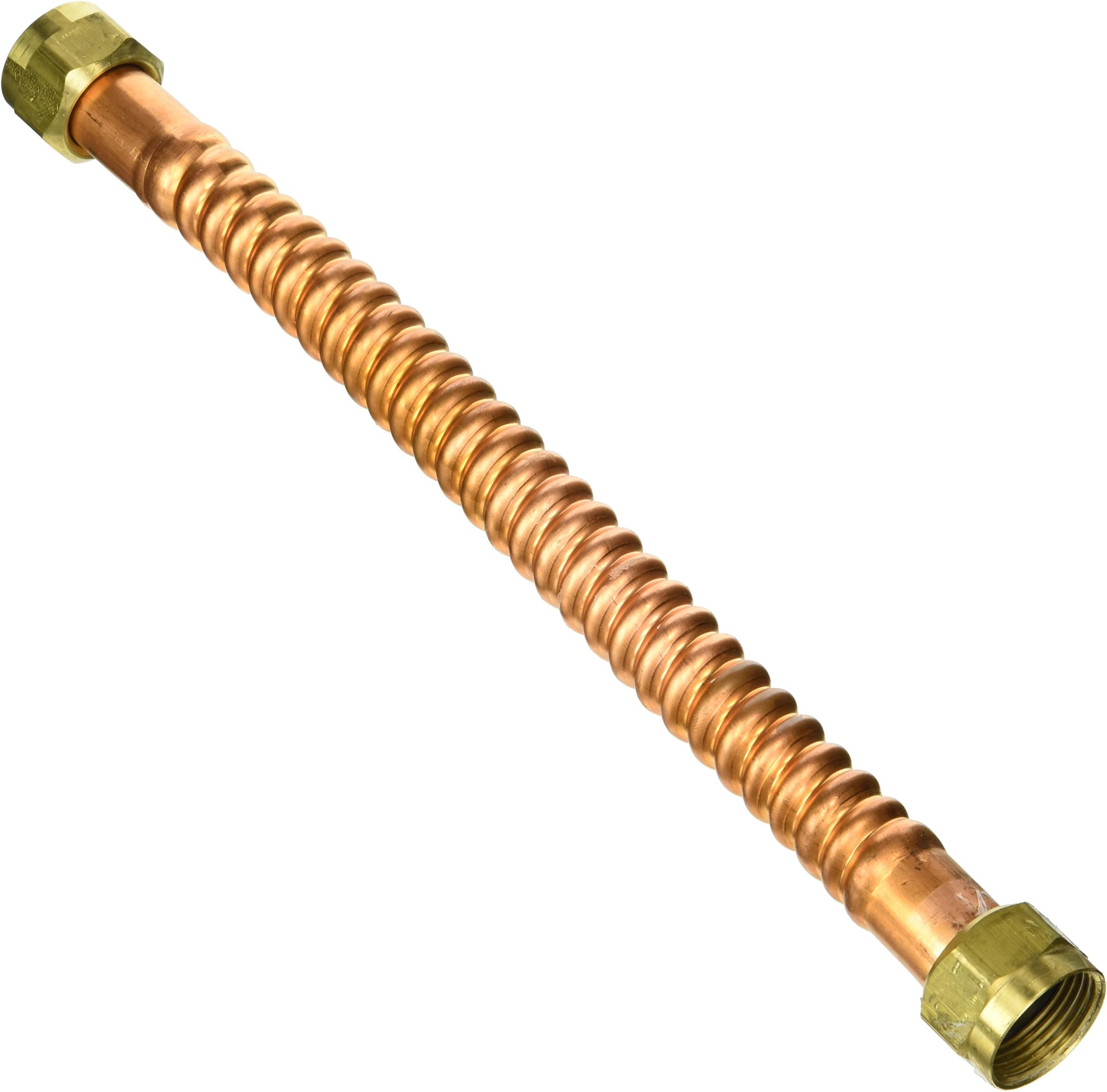 LASCO 10-1351 Water Flex, Corrugated Copper, Brass Nuts, 3/4-Inch Female Pipe Thread by 12-Inch Long