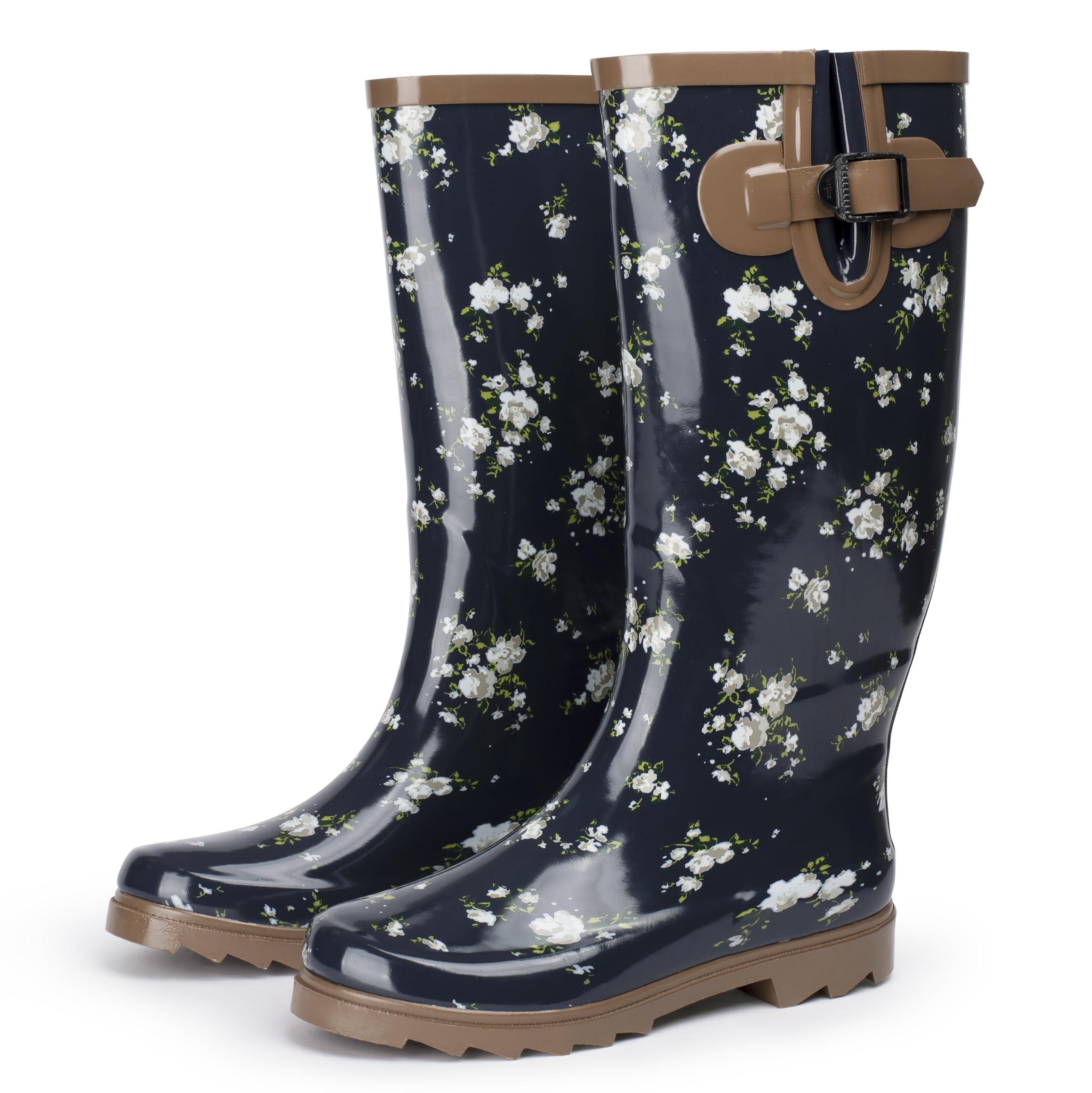 Alpine Swiss Izzy Womens Waterproof Mid Calf Rain Boots | Tall Rubber Garden Boots | Anti-Slip Outdoor Work Mud Boot | Wellington Boots Rain Shoes