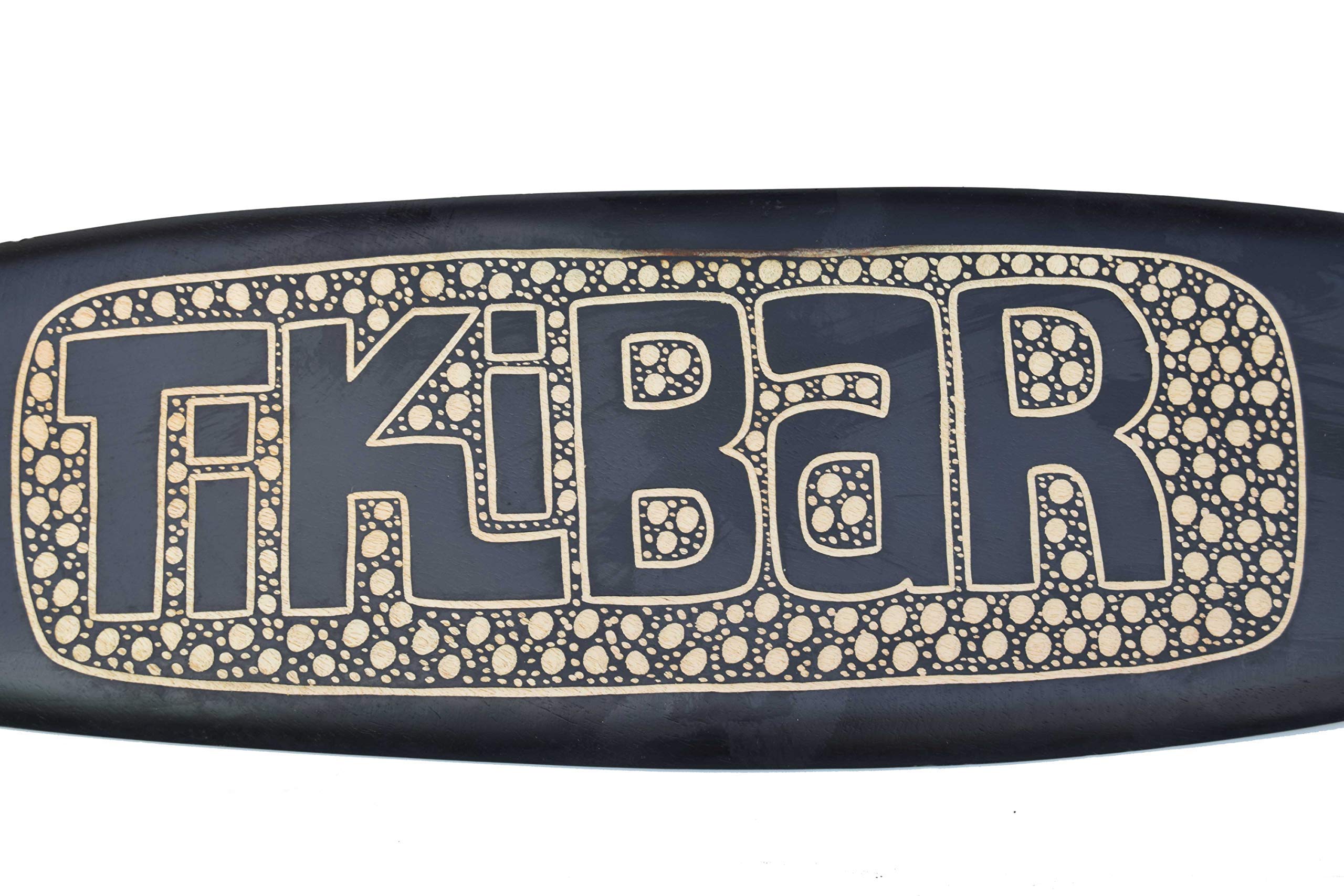 Déco Tiki Bar – Planche De Surf 100 Cm – Bois – Motif Danseur De Feu – Neuf