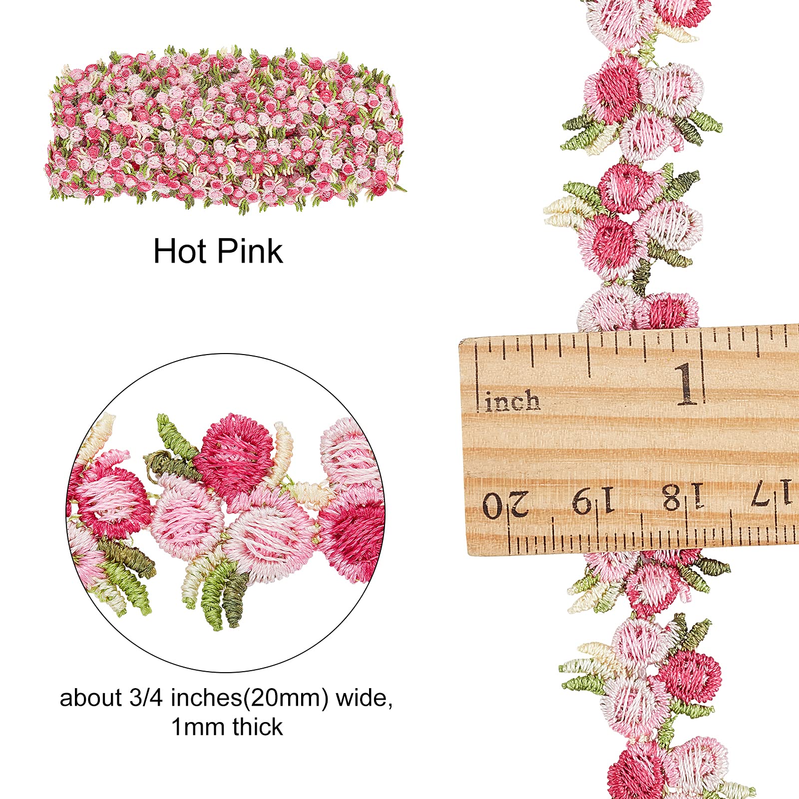 Weiße Blumen-Spitzenstoff-Aufnäher – 6 Paar (12 Stück) – Für Hochzeitskleider, DIY & Deko