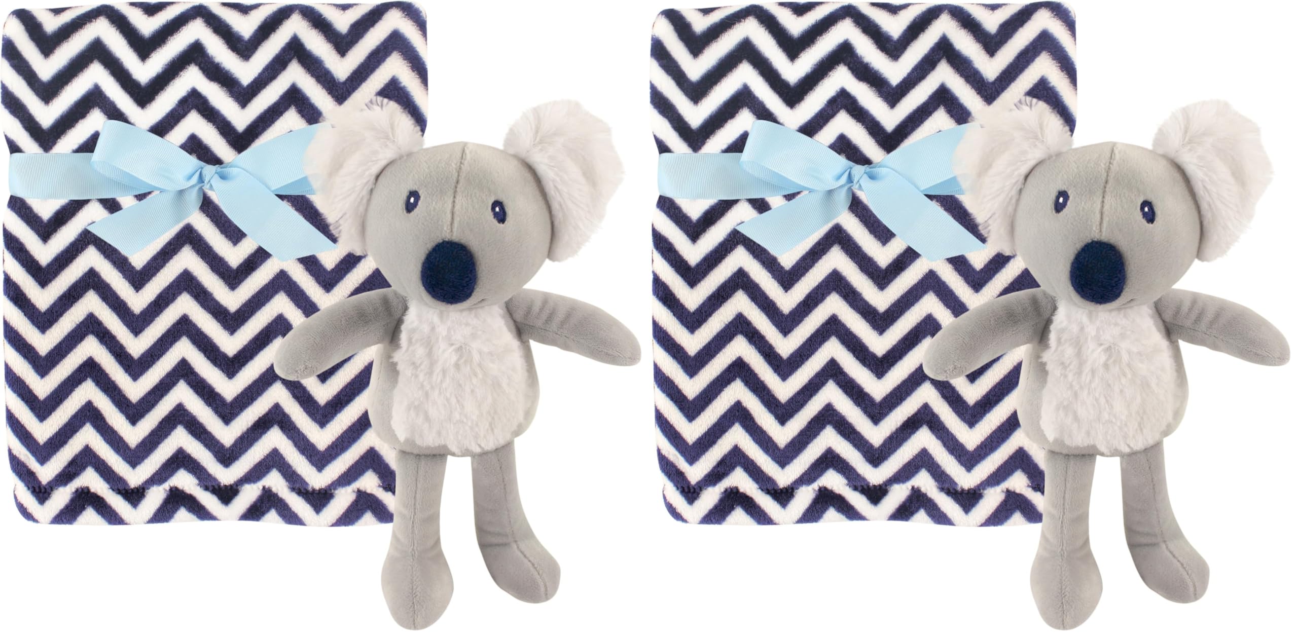 Hudson Baby Unisex Baby Plush Blanket with Toy, Koala, One Size (Pack of 2)