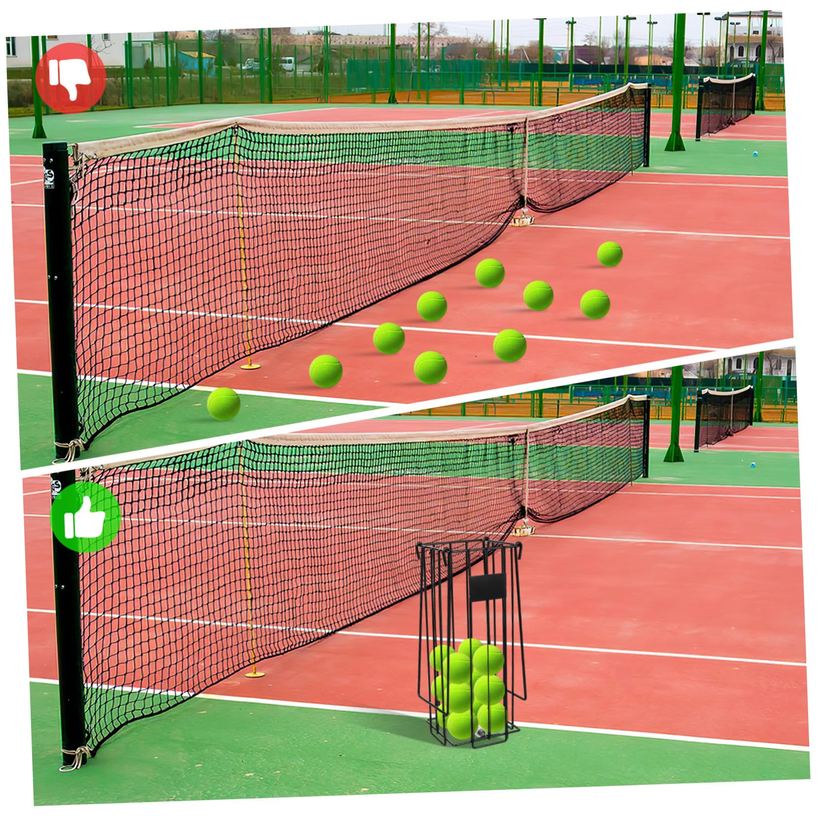 Recogedor Portátil de Pelotas de Tenis con Mecanismo de Presión Fácil Manejo y Transporte para Pickleball y Tenis