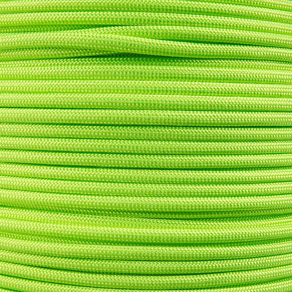 Paracord Planet Solid Color 550lb Paracord – 7 Strand Type III Nylon Cord for Indoor and Outdoor Tasks – Acid Lime (50 ft)