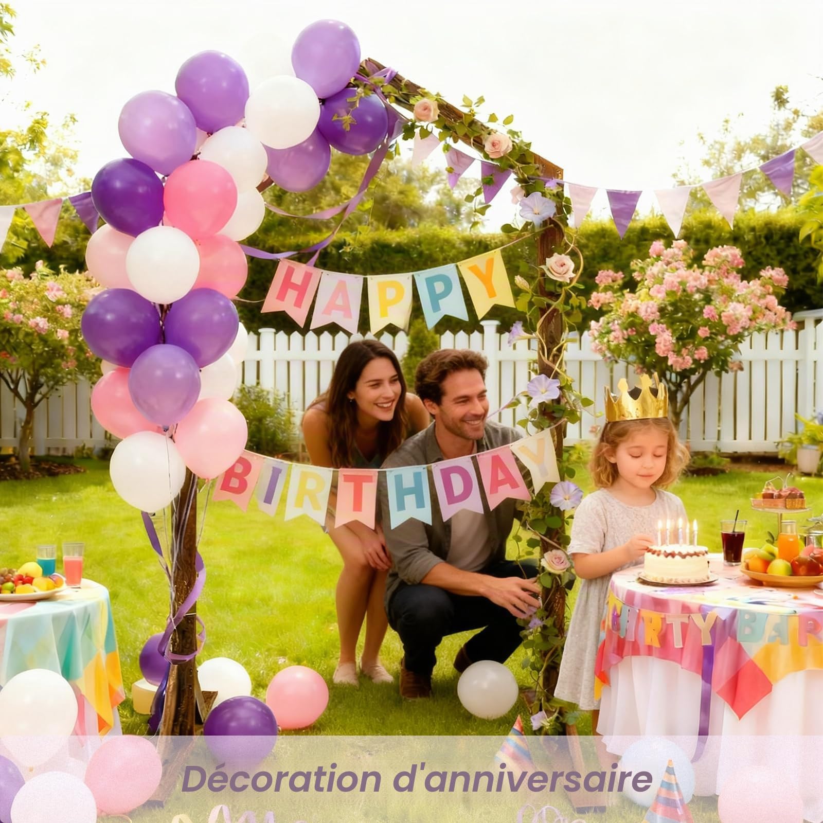 PlusFive Arche de Mariage Bois, 2.15m Support Arche Mariage en Bois, Large Arche Ballon, Arche en Bois Jardin Vieilli, Arche Fleur Mariage Champetre, Arche en Bois pour Mariage Anniversaire Fête Deco