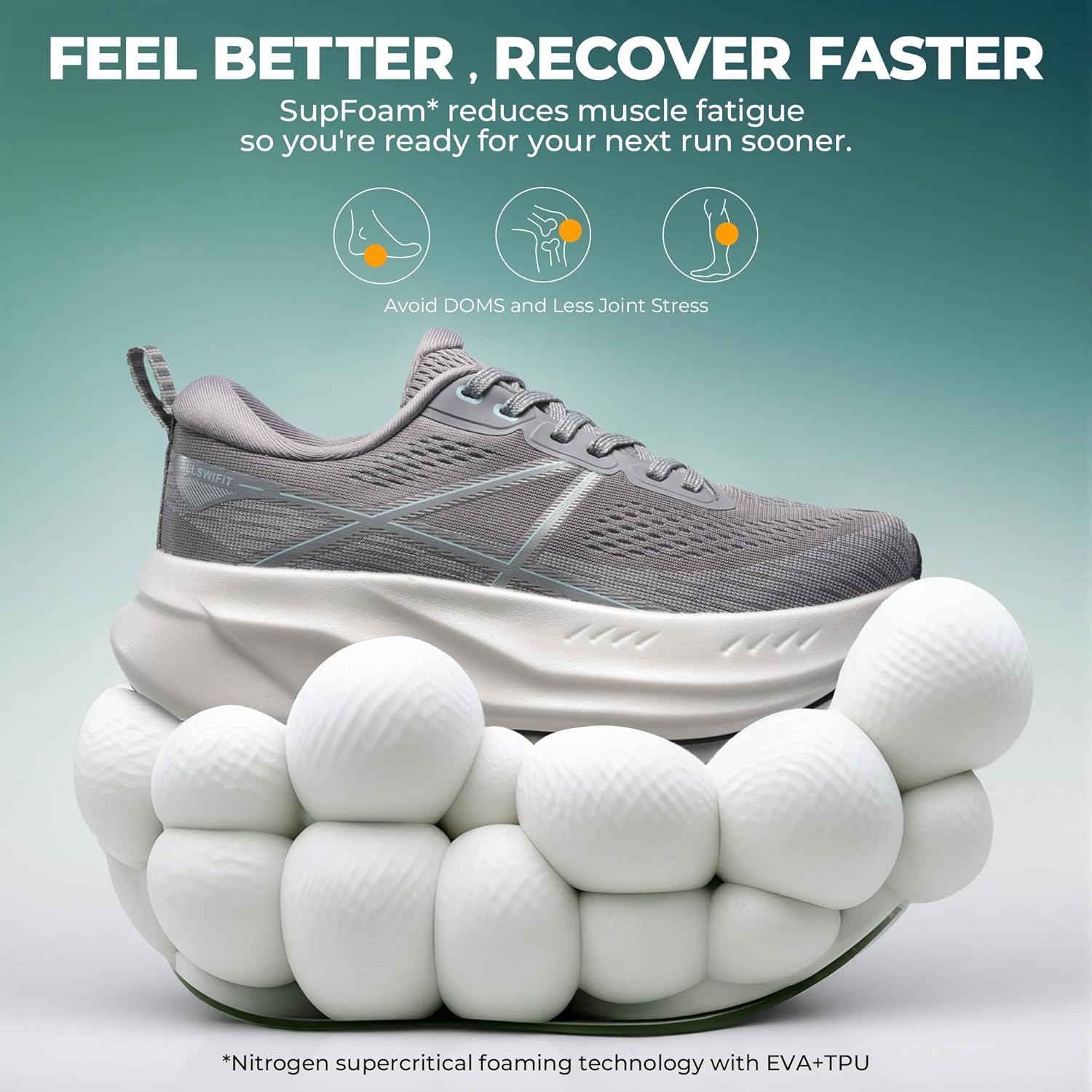 Women's Road Running Shoes Cushion Tennis Shoes Non-Slip Comfortable Lightweight Gym Workout Athletic Arch Support Walking Sneakers Active5K - Image 3