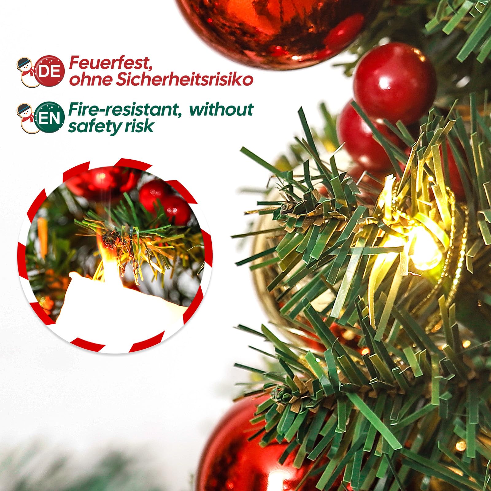 Yorbay Mini Weihnachtsbaum mit 50 Warmweiß LEDs: Tischbaum mit 8 Licht Modi | Tannenbaum mit Stern-Baumspitze und Deko Batterie betrieben - 70cm Künstlicher Christbaum mit Fernbedienung für Weihnachten