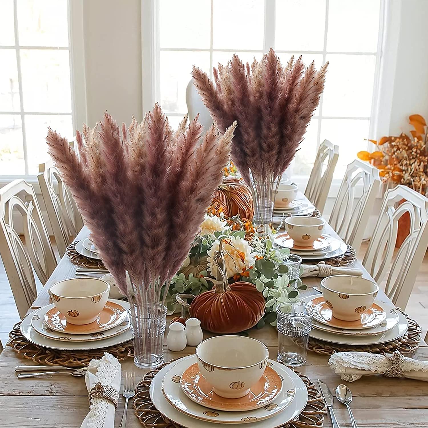 MLFLOWER Pampas Grass, 50PCS Natural Dried Pampas Grass Decor 45CM