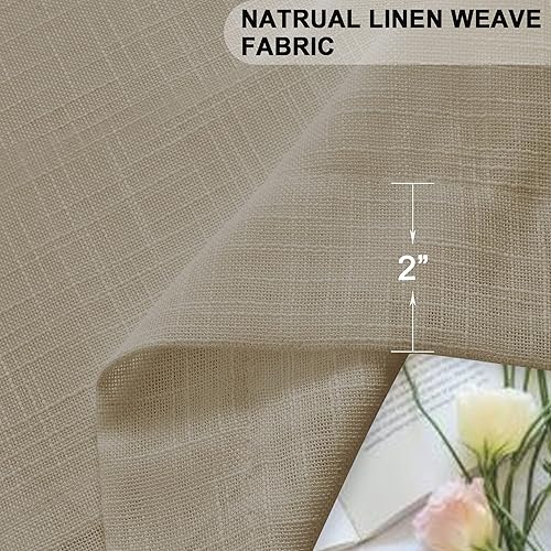 Miniatura 5 de Kinryb Juego de 2 cortinas semitransparentes para sala de estar de 72 pulgadas de largo, con ojales, cortinas filtrantes de luz para dormitorio,