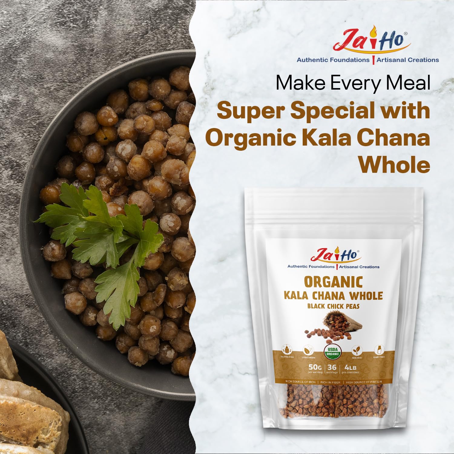 Amazon.com : Jai Ho Certified Organic Kala Chana Whole 4 lb