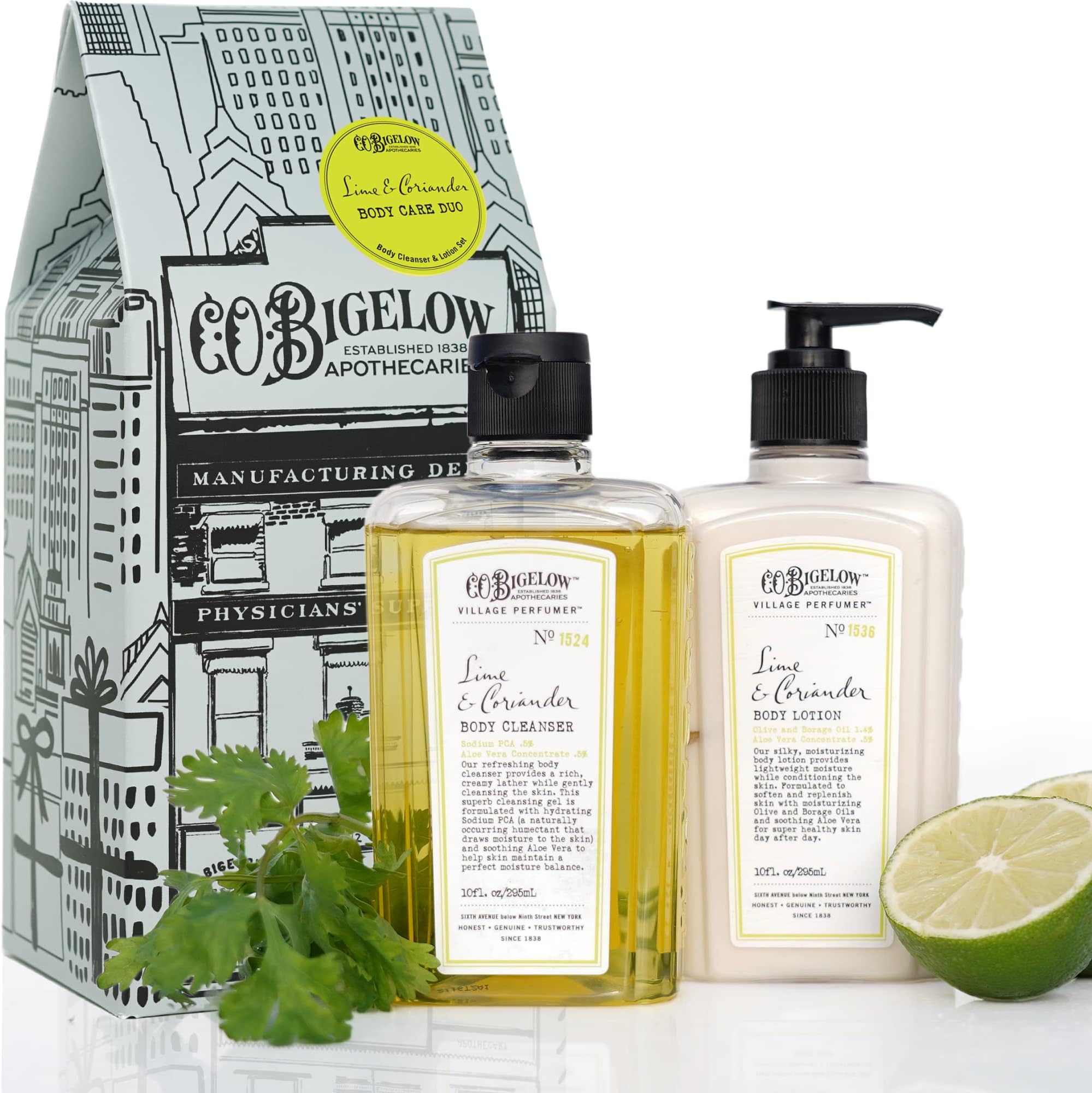 C. O. BigelowLime Coriander Body Care Duo Apothecary Box