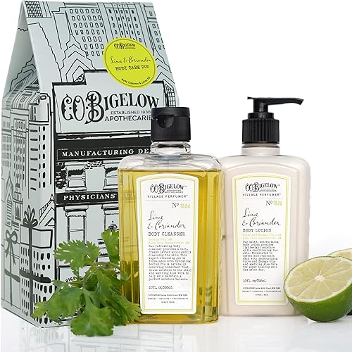 C.O. Bigelow Boticary Duo, caja de regalo para el cuidado corporal de cilantro de lima con jabón corporal y loción, juego de dos lociones