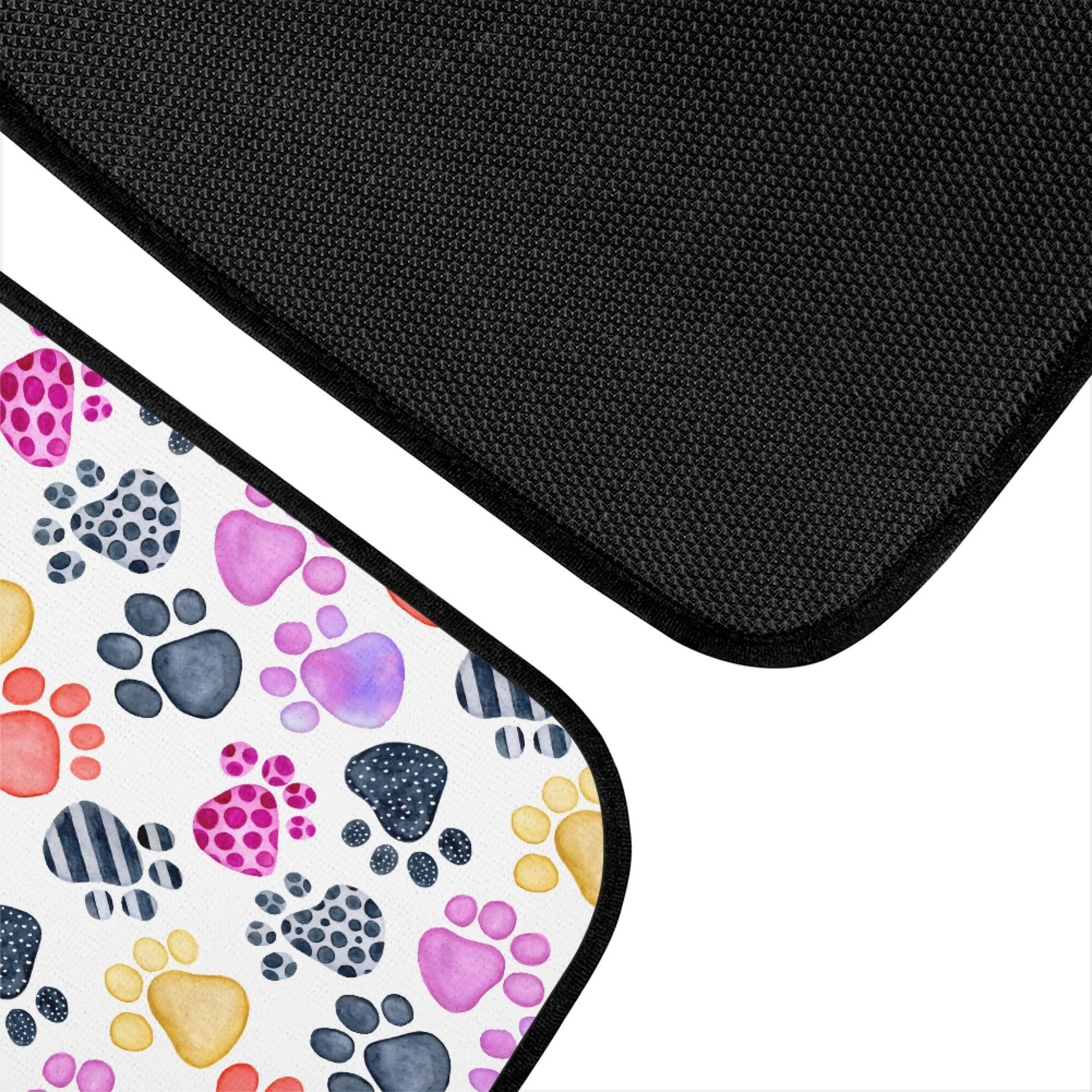 BENXINYA Paw Print Car Mats Set of 4 Watercolor Animals Footprints Colored Dog Paw Print Cute Animal Claws — view 5