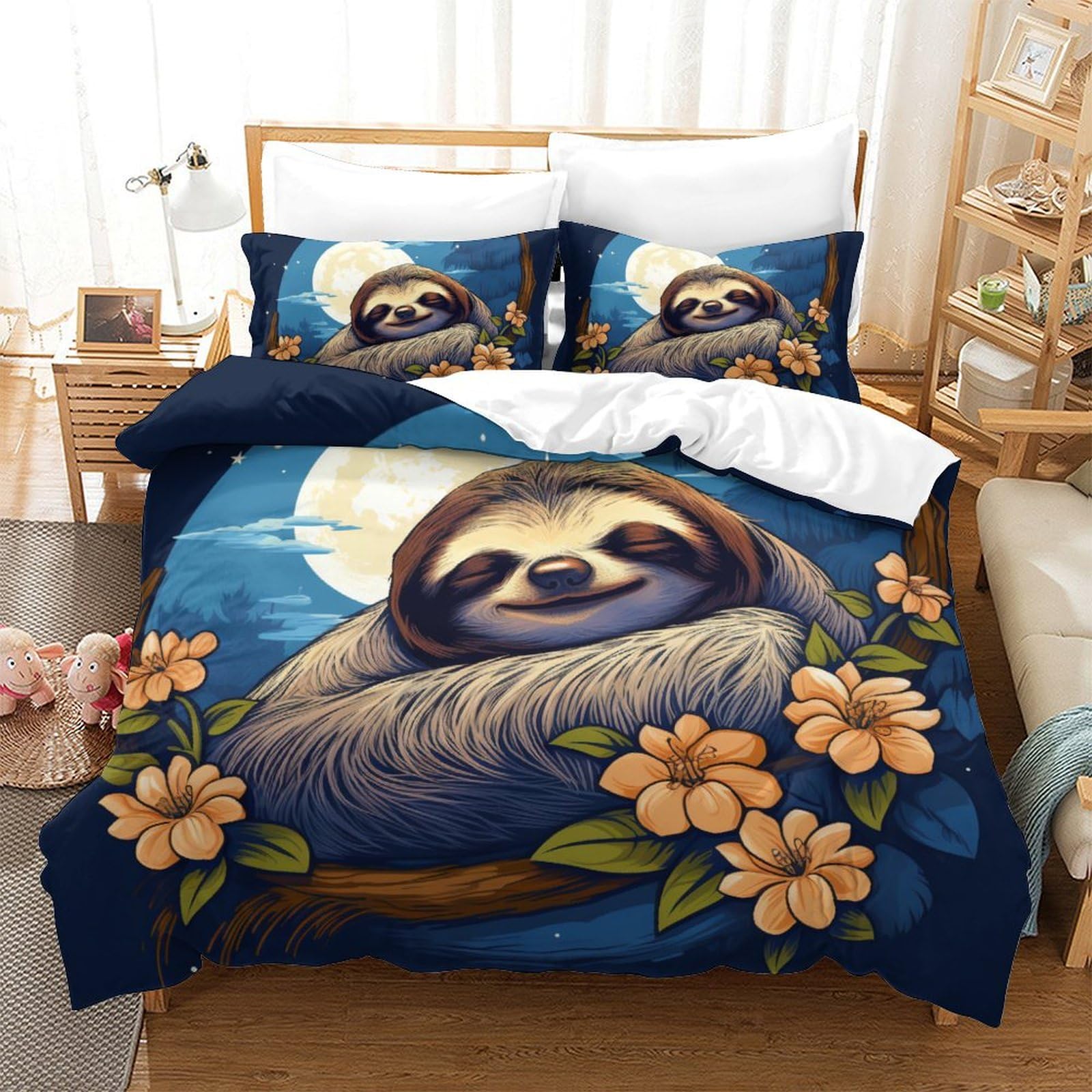 Parure de lit loutre d'arbre 3D King 220x240cm en microfibre ultra douce