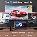WAVLINK DisplayLink Docking Station Triple 4K Monitors with PD 100W, USB C Docking Station with 2xDP, 3xHDMI, 2xUSB3.1, 3xUSB3.0, Gigabit Ethernet, SD/TF, for Mac(M1-M5/Neo)/Windows