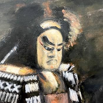 Amazon.co.jp: 日本画 淡路人形 浄瑠璃 肉筆 油絵 絵画 男性