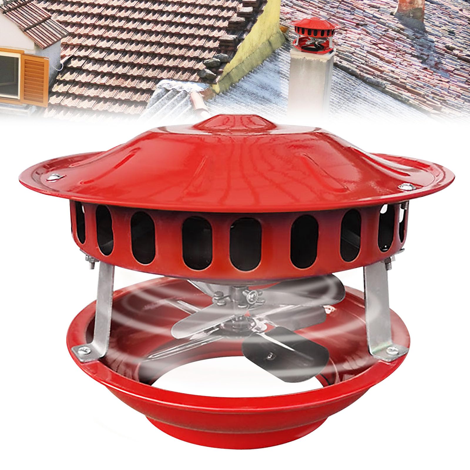 Mocoli Extractor de humos de 100W, Ventilador de Chimenea de Doble Cabeza de 12-21cm con 7 Aspas Máquina de Humo Silenciosa Extractor de Humos Ventilador de Chimenea