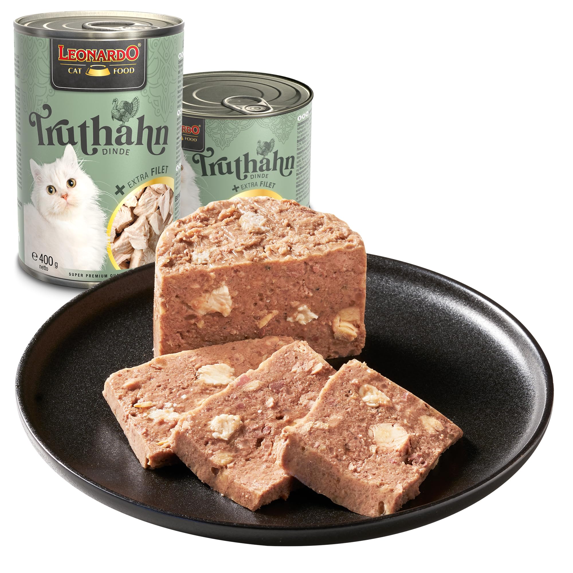 LEONARDO Dinde + Filet Extra | (6 x 200g) Dinde + Filet de Dinde Extra | Nourriture Humide en boîte avec Extra Filet | sans céréales et avec Une teneur en Via