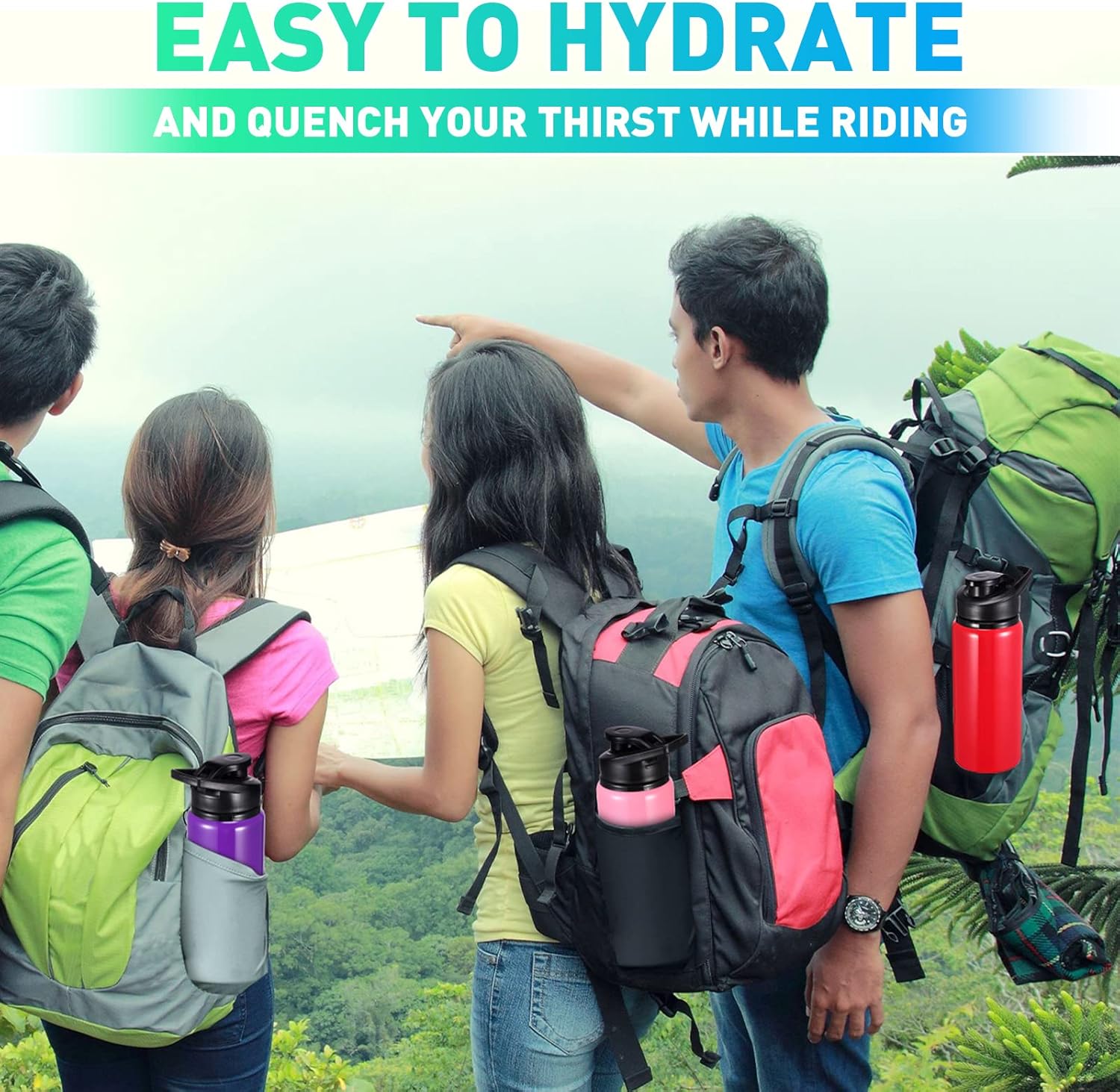 10 Pack 20oz Reusable Aluminum Water Bottles Bulk Operation Christmas Multicolor Outdoor Sports Water Bottles for Travel, Gym, Hiking, Cycling, Camping, Fishing, Snap Lid (Multicolor)