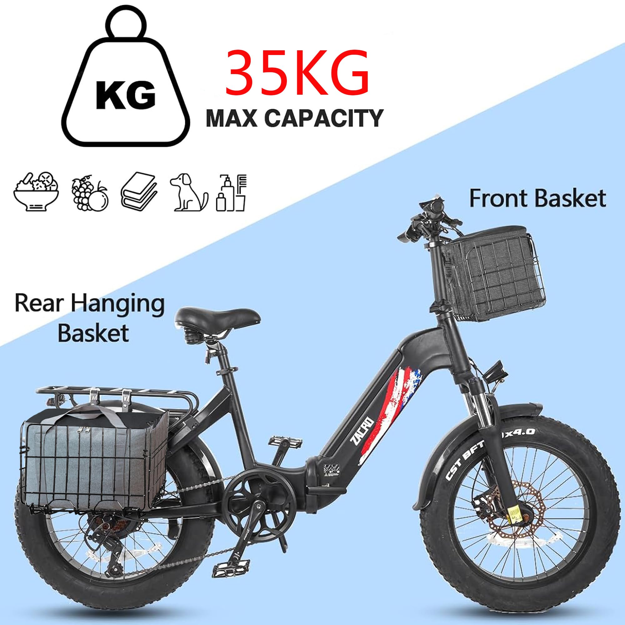 Cesta Bicicleta Delantera+Bolsa Aislante Impermeable,fácil Instalar para Diferentes Bicicleta Plegable y Mountain Bike,Nueva actualización en 2025,diseño de Doble cinturón