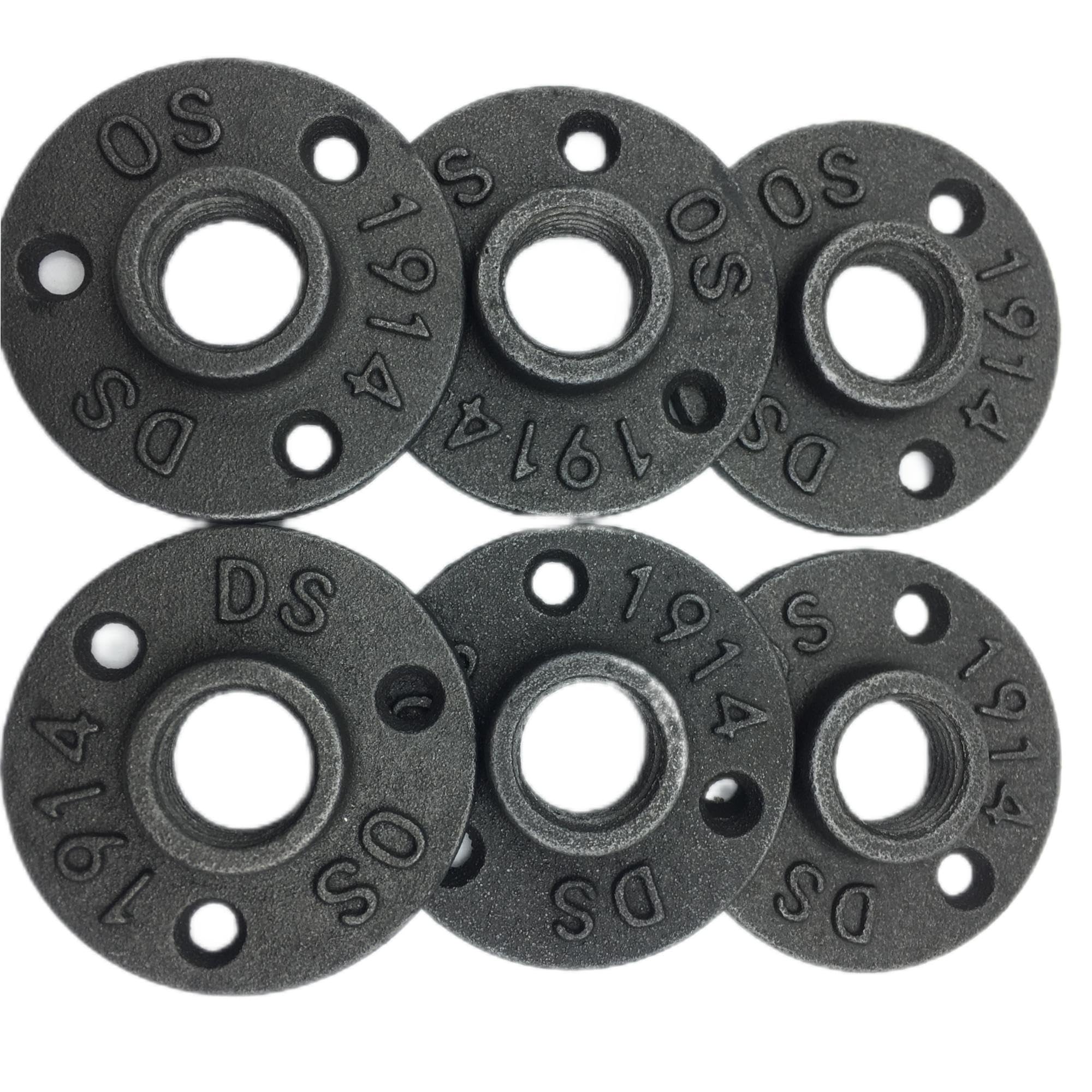 AOYHJA Black Pipe Fitting Bracket Floor Pipe Key clamp Through Pipe Scaffolding Flange Steel Galvanized Black Decorative Joint castBlack Pipe Fitting