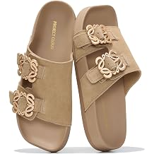 Project Cloud 100% Genuine Leather Womens Sandals Dressy - Lightweight & Non-Slip Womens Flats Sandals Women with Plush & Soft Insole Slides Sandals for Women 2026 Velora