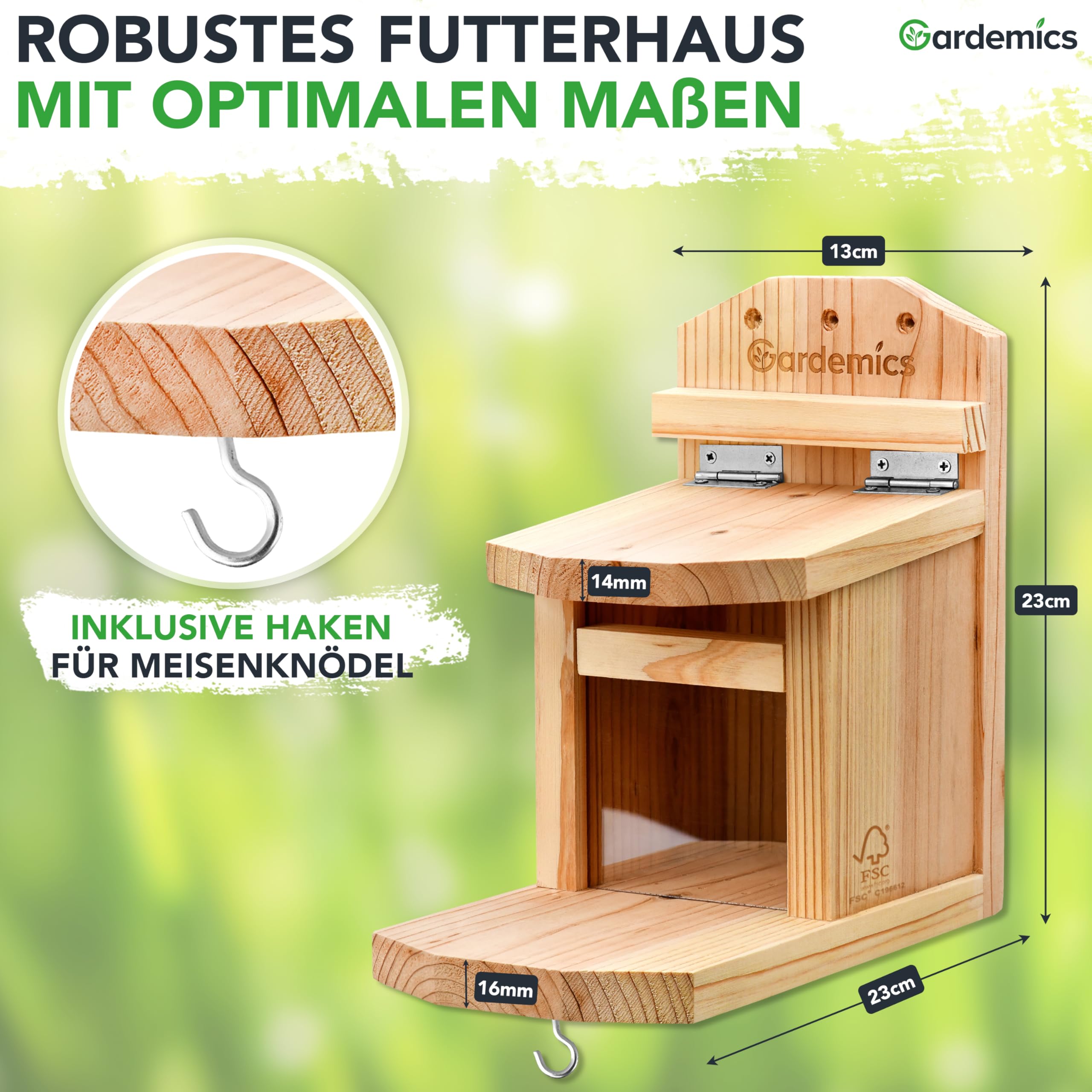 Eichhörnchen Futterhaus Aus Holz - Wetterfeste Futterstation Mit Leinöl-Beschichtung