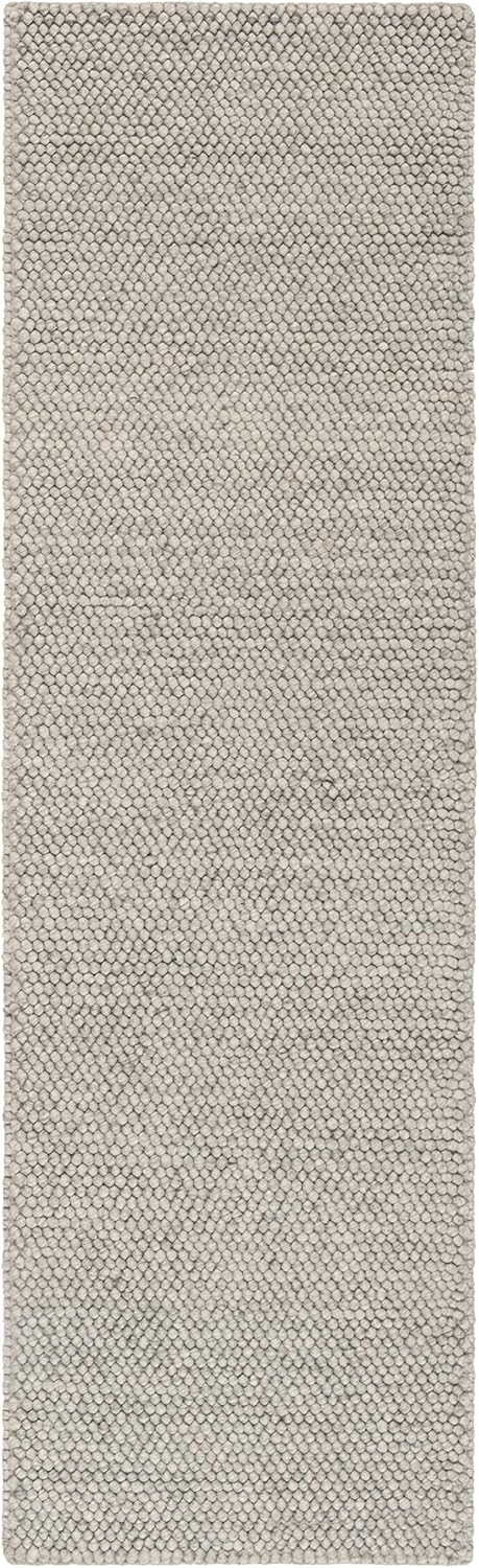 SAFAVIEH Natura Collection Runner Rug - 2'3" x 12', Silver, Handmade Wool Blend, Textured Design, Ideal for Hallway, Bedroom, Foyer (NAT620C)