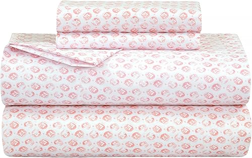 ROYALE LINENS - Sábanas estampadas de 3 piezas tamaño individual - Juego de sábanas de microfibra cepillada 1800 - 1 sábana bajera, 1 sábana