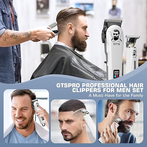 Miniatura 6 de GTSPro Hair Clippers for Men, Clippers and Trimmers Set, Barber Clippers, Electric Hair Trimmer with Box, Gifts for Men White