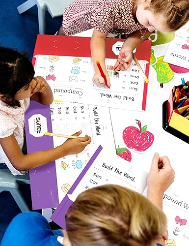 Miniatura 4 de SUNEE Carpetas con 3 agujeros perforados (paquete de 50, púrpura), carpetas de 2 bolsillos para papel tamaño carta, carpeta de archivos de papel