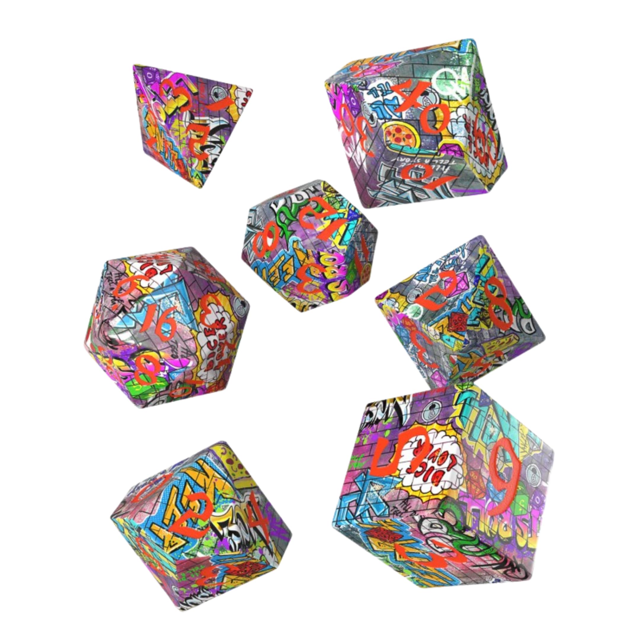 Q Workshop Full Art Dice Set: Graffiti
