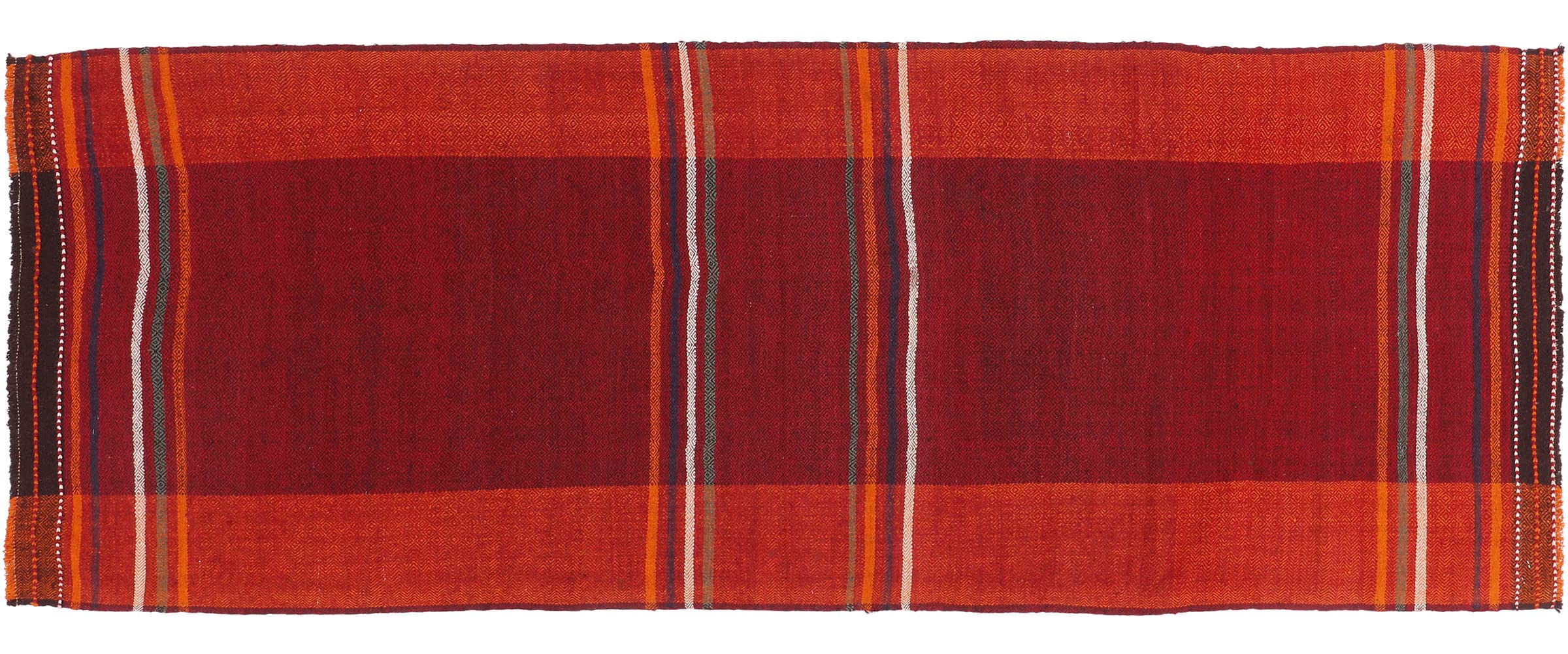 Tapis d'Orient Soumakh Ghalmuri en laine rouge fait main unique