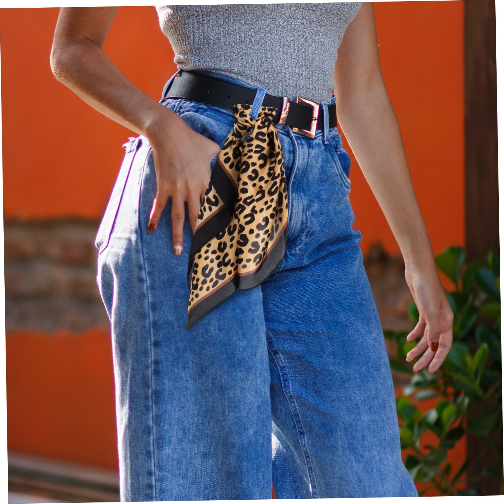 Mikikit 1 pieza Bufanda Cuadrada de Seda con Estampado de para Mujer Pañuelo Multifuncional Elegante y Cómodo para Darle un de Moda y cualquier Ocasión